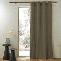 Штора Из стираного льна на подкладке с люверсами Private 140 x 180 см зеленый AM.PM  фото, kupilegko.ru